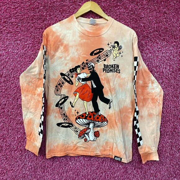 Broken Promises Last Dance Tie Dye Long Sleeve T-Shirt Medium - Picture 1 of 6